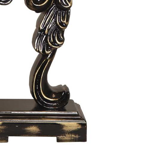 آباژور آلیس مشکی طلایی کلاسیک خراطی شده چوبی